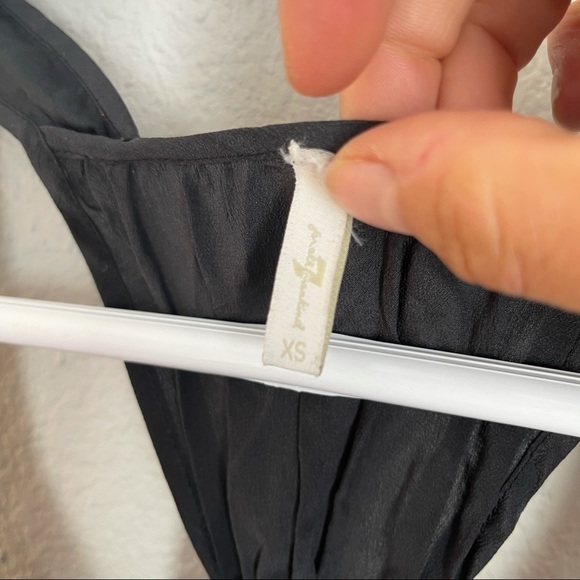 7 For All Mankind 7FAM 100% Silk Gray Embellished Tank Top XS Lightweight - Picture 4 of 5